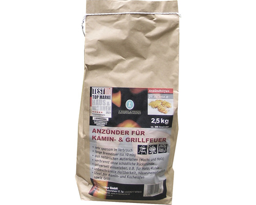 Anzünder für Kamin und Grillfeuer in Papiertüte