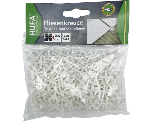 Fliesenlegekreuze Hufa 2,5 mm 200er Pack weiß Fliesenlegekreuze Hufa 2,5 mm 200er Pack weiß