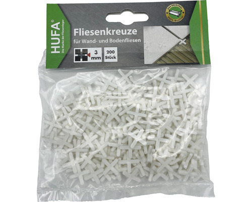 Fliesenlegekreuze Hufa 3 mm 200er Pack weiß Fliesenlegekreuze Hufa 3 mm 200er Pack weiß