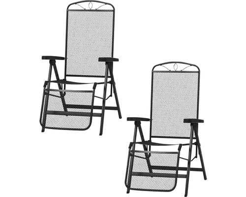 Gartenmöbelset Siena Garden 2 -Sitzer bestehend aus: 2 Stühle Metall grau