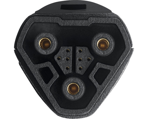 Dreieckiger Steckverbinder mit drei goldenen Anschlüssen