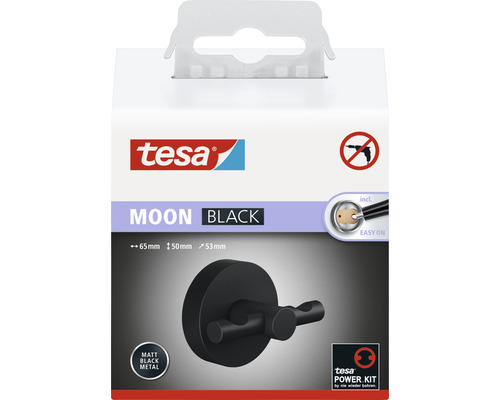Tesa Moon Black Kleiderhaken Verpackung