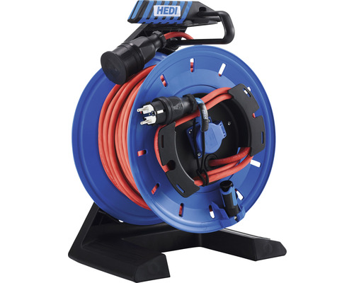 Kabeltrommel HEDI 230 V 1,5 mm² 2 Steckplätze 25 m IP 54 orange
