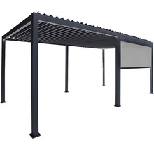 Pergola mit Lamellendach und Seitenteil