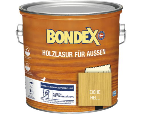 Holzschutz-Lasur Bondex eiche hell 2,5 l