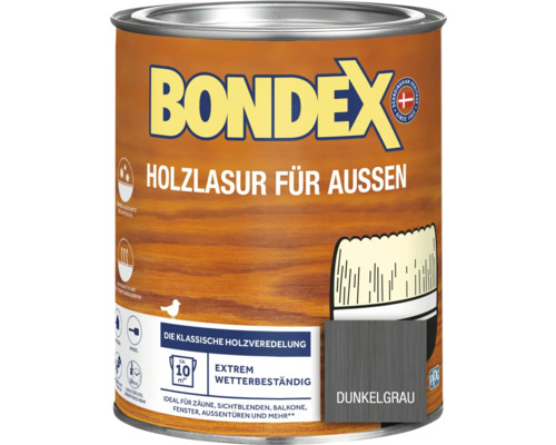 Holzschutz-Lasur Bondex dunkelgrau 750 ml