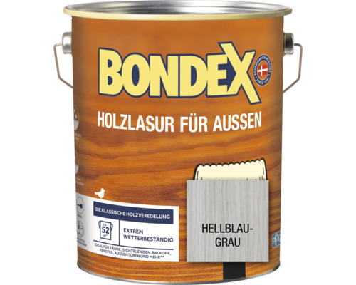 Holzschutz-Lasur Bondex hellblau-grau 4 l