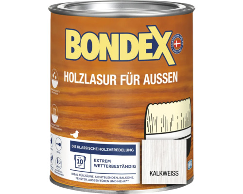 Holzschutz-Lasur Bondex kalkweiß 750 ml