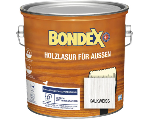 Holzschutz-Lasur Bondex kalkweiß 2,5 l