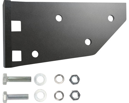 Metallhalterung mit Schrauben, Muttern und Unterlegscheiben