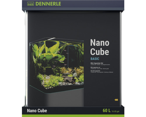 Aquarium DENNERLE Nano Cube Basic, 60 L , LED Beleuchtung Chihiros C 361 inkl. Innenfilter, Abdeckscheibe, Sicherheitsunterlage, Scaper‘s Back Rückwandfolie, Einsteigerbroschüre ,