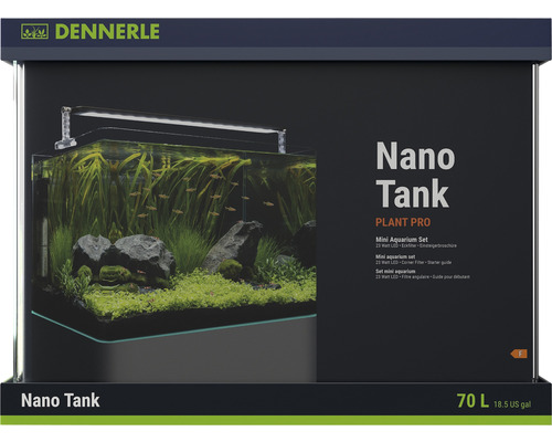 Aquarium DENNERLE Nano Tank Plant Pro 70 L, LED Beleuchtung Chihiros A II 501 inkl. Innenfilter, Abdeckscheibe, Sicherheitsunterlage, Einsteigerbroschüre ,