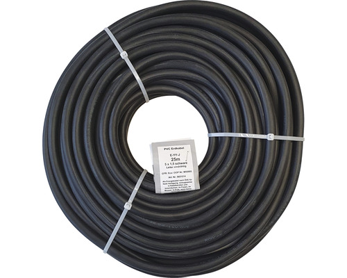 Erdkabel E-YY-J 5x1,5 mm² 25 m schwarz