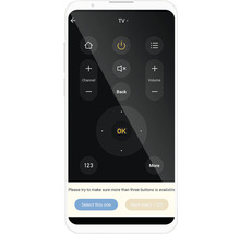 Smartphone-Display mit TV-Fernbedienungs-App