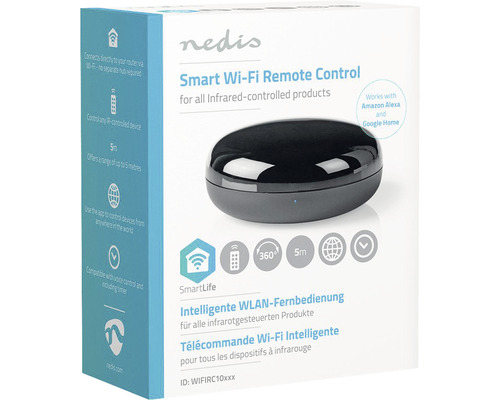 Nedis Smart WLAN Fernbedienung für Infrarot gesteuerte Produkte auf der Verpackung