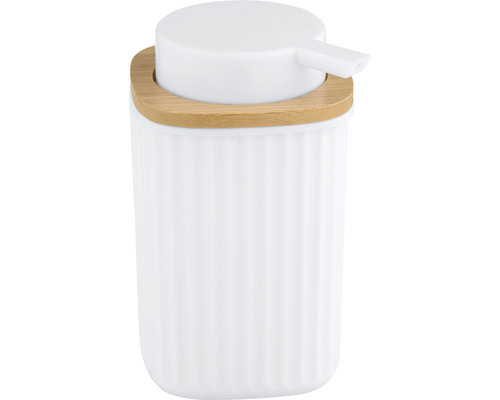 Seifenspender aus Keramik mit Bambusring und Spender