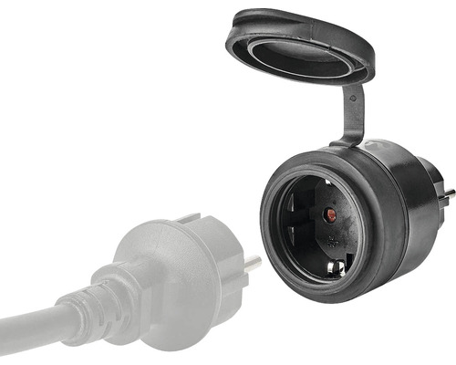 Schutzkontaktsteckdose mit Klappdeckel für den Außenbereich