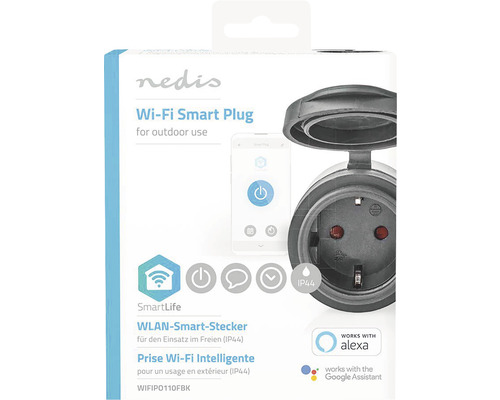 Nedis WLAN-Smart-Stecker für den Aussenbereich (IP44) in der Verpackung