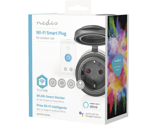 Nedis WLAN Smart Stecker für den Außenbereich in der Verpackung