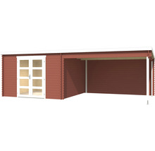 Holzgartenhaus mit Doppeltür und Carport