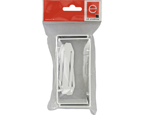 E2 Elektro Unterputzkasten mit Befestigungsmaterial in Verpackung