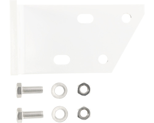 Metallwinkel mit Schrauben, Muttern und Unterlegscheiben