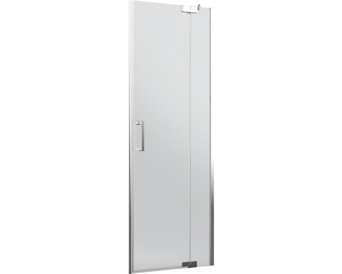 Drehtür für Nische Jungborn Sette 900x2000 mm Festteil rechts Echtglas Klar hell chromoptik mit schmutzabweisender Glasbeschichtung und Stangengriff Duschkabine mit Tür aus Glas und Metallbeschlägen