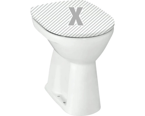 Standflachspülklosett Laufen Pro 825957 Abgang senkrecht weiß mit Beschichtung Stand-WC aus Sanitärkeramik mit gestreiftem WC-Sitz