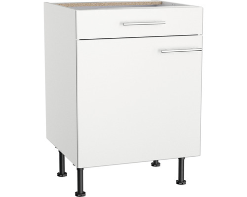 Weißer Küchenunterschrank mit Schublade und Tür