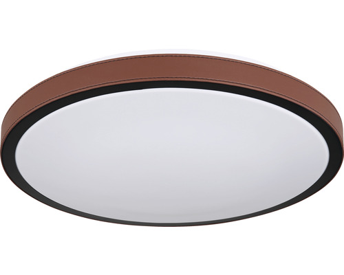Runde Deckenleuchte mit braunem Rand