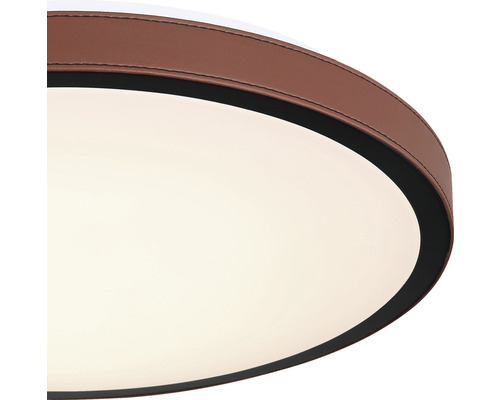 Runde Deckenleuchte mit braunem Rand