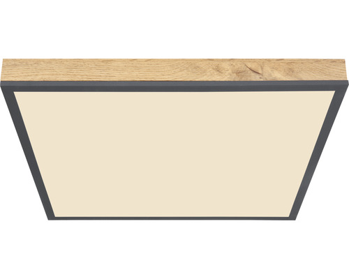 Deckenleuchte mit Holzdekor und grauer Umrandung