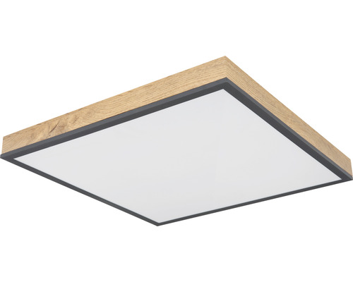 Quadratische Deckenleuchte mit Holzrahmen