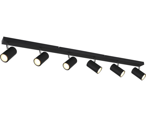 Schwarze Deckenleuchte mit sechs Strahlern