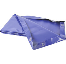 Blaue Abdeckplane mit Ösen