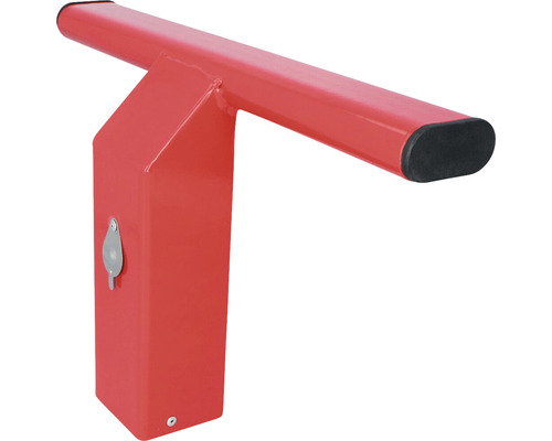 Roter Parkbügel aus Metall mit Schloss