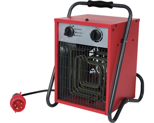 Elektro-Heizlüfter Eurom Gewerbe-Heizlüfter 5000 Watt rot Elektrische Heizung mit Griff und Schalter zur Leistungsregulierung.