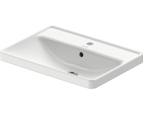 Einbauwaschbecken Duravit D-Neo eckig 60x44 cm weiß glänzend ohne Beschichtung Keramikwaschtisch mit Hahnloch und Überlauf