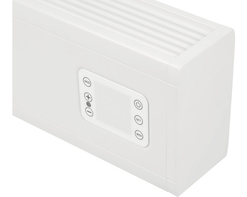 Detailansicht eines Heizgeräts mit digitalem Bedienfeld