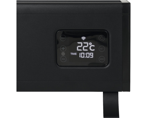 Digitalanzeige eines Heizgerätes mit Temperatur- und Zeitanzeige