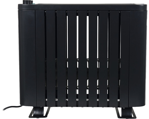 Schwarzer Ölradiator mit Rollen für den Innenbereich