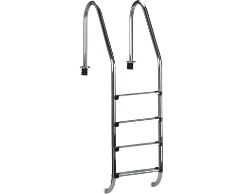 Schwimmbadleiter aus Edelstahl mit vier Stufen