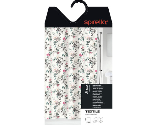 Spirella Jinzo Duschvorhang aus Textil mit Blumenmuster