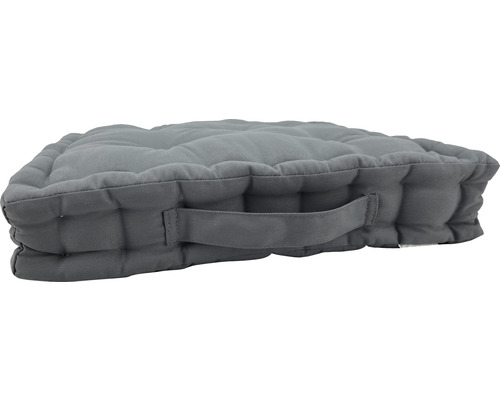 Graues Sitzkissen mit Tragegriff