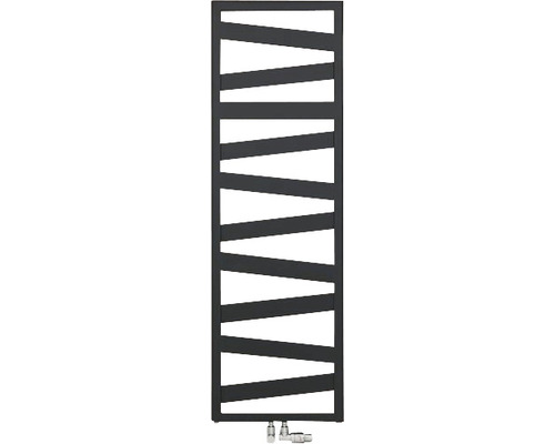 Designheizkörper Zehnder Ribbon 160x50 cm schwarz mit Mittelanschluss