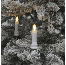 Zwei kabellose Christbaumkerzen mit Clip an einem Weihnachtsbaum