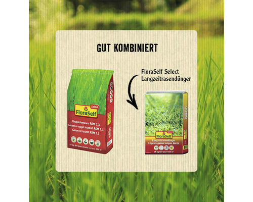 FloraSelf Select Strapazierrasen und Langzeitrasendünger