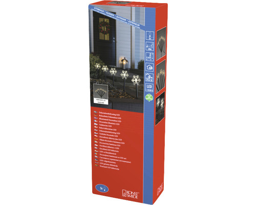 Konstsmide LED Dekoration Schneeflocken für den Außenbereich, 5er-Pack