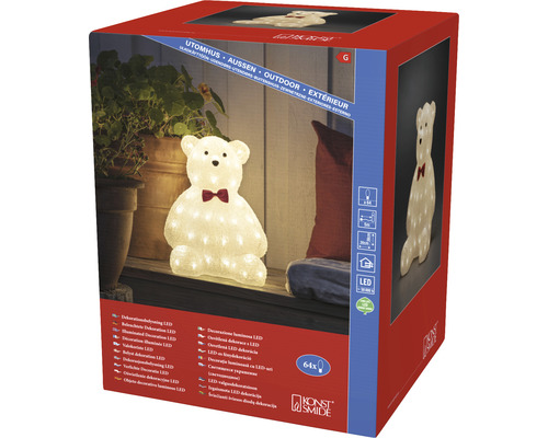 Leuchtfigur Konstsmide LED Acryl Teddybär 64 LEDs Lichtfarbe warmweiß