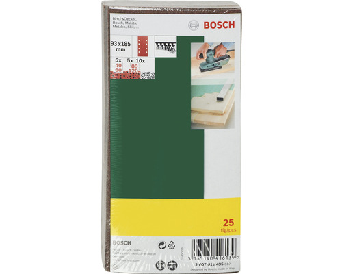 Bosch Schleifpapier Set, 93 x 185 Millimeter, 25 Stück